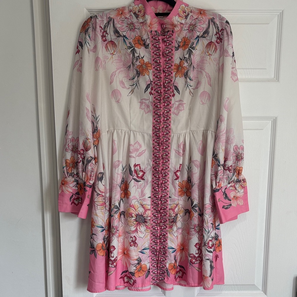 Floral Pink and Cream Dress